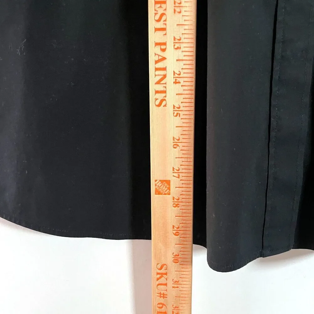 Lafayette 148 Button Up Tunic Shirt 16W Hidden Buttons Double Cuff Black Relaxed - Picture 6 of 9